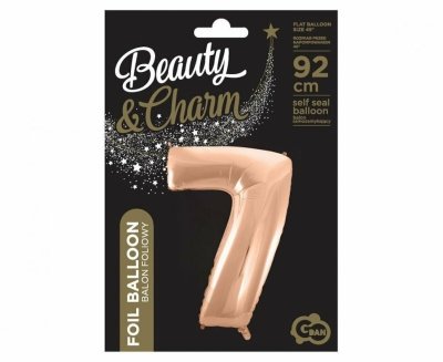 Balon foliowy B&C Cyfra 7 różowo-złota 92cm Godan