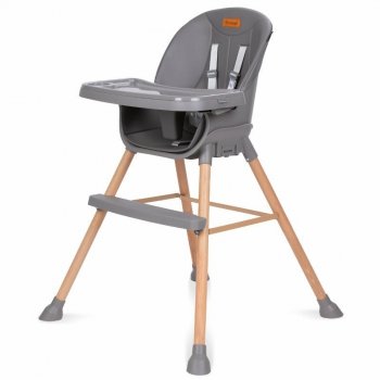 PROMO Krzesełko do karmienia EATAN WOOD szare KIDWELL