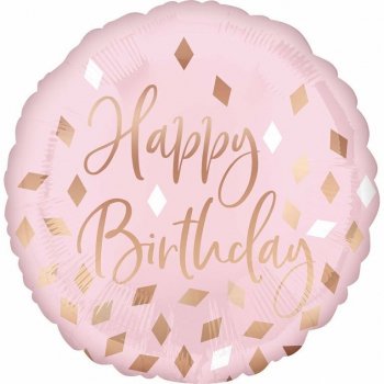 Balon foliowy Standard Blush Birthday S40 zapakowany 4211601
