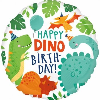 Balon foliowy Standard Dino-Mite Party okrągły S40 zapakowany 4066701