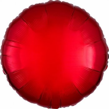 Balon foliowy metalik czerwony okrągły 43cm 9914083