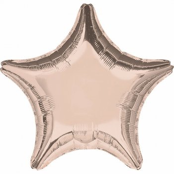 Balon foliowy metalik różowe złoto gwiazda 48cm 9914094