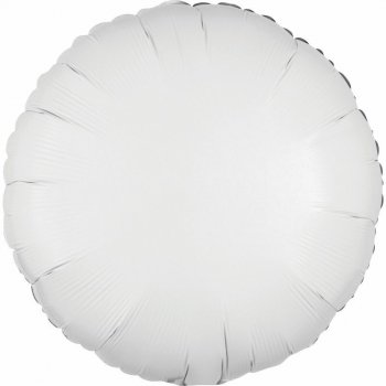 Balon foliowy metalik biały okrągły 43cm luzem 9914089-92