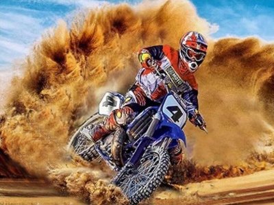 Diamentowa mozaika Motor Cross na pustyni 30x40cm 1009397