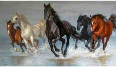 Diamentowa mozaika Konie w galopie po wodzie 80x40cm 1009033