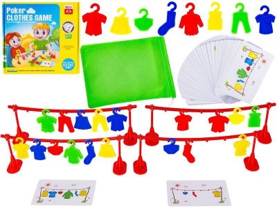 Edukacyjna gra na refleks "Poker Clothes Game", Układanka Ułóż Pranie Ubrania