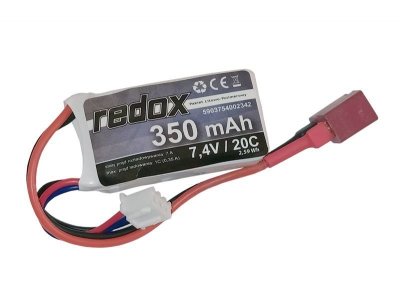Redox 350 mAh 7,4V 20C DEAN - pakiet LiPo - Redox