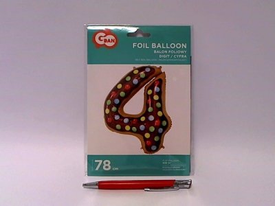 GODAN Balon foliowy ciasteczko Cyfra4 78cm BC-HCS4 42778
