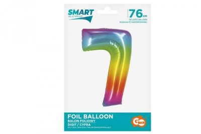 GODAN Balon foliowy Smart Cyfra7 tęcza76cm CH-STC7 45281