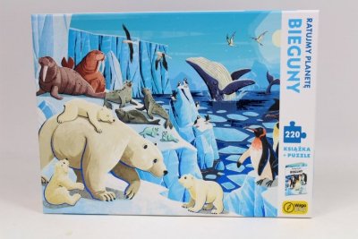 FOKSAL Książka i puzzle Ratujmy plan..Bieguny 220el 98671