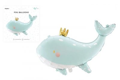 PARTYDECO Balon foliowy Wieloryb 93x60cmbłękitny 13209