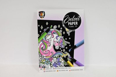 OMEGA TOYS Welurowe malow. 4 ark.a4 jednorożec 150054J 75648