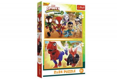 TREFL PUZZLE 2x24 Spidey i dinozaury 34432