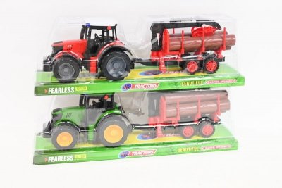 BIGTOYS Traktor z drewnem 40cm BA8733 68733