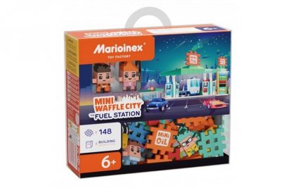 MARIOINEX Klocki wafle mini CityStacjaPaliw 148el 06996