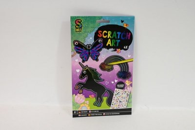 OMEGA TOYS Zdrapywanka z naklejkami konik/motyl 95042