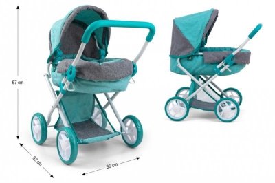 MILLY MALLY Wózek d/lalek Alice prestige mint 3103 25597