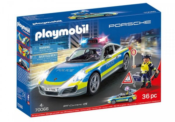Playmobil Zestaw z pojazdem Porshe 911 70066 Porshe 911 Carrera 4s Policja