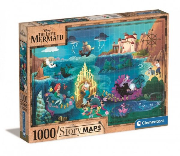 Clementoni Puzzle 1000 elementów Story Maps Mała Syrenka