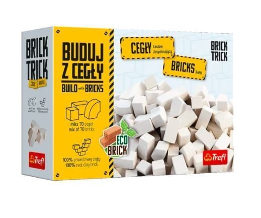 Trefl Zestaw uzupełaniający Brick Trick cegły zamkowe białe 70 sztuk