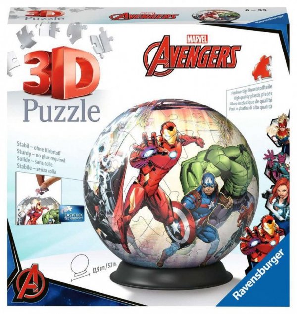 Ravensburger Polska Puzzle 72 elementy 3D Kula Marvel Avengers