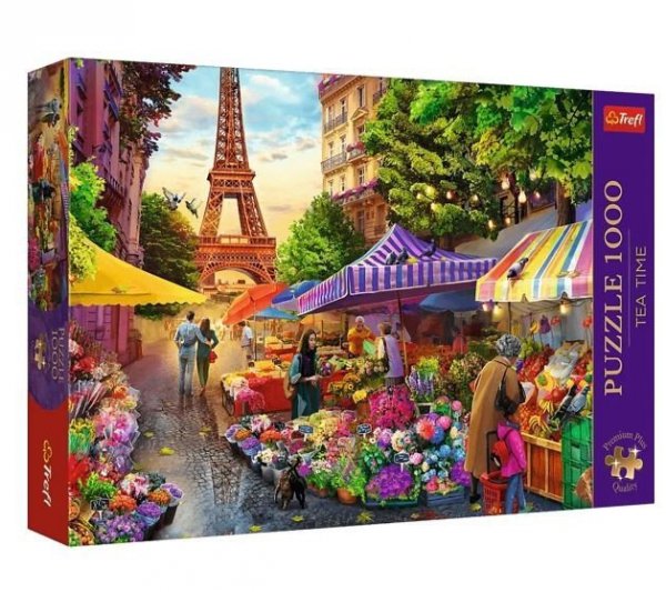 Trefl Puzzle 1000 elementów Premium Plus Quality Targ kwiatowy, Paryż