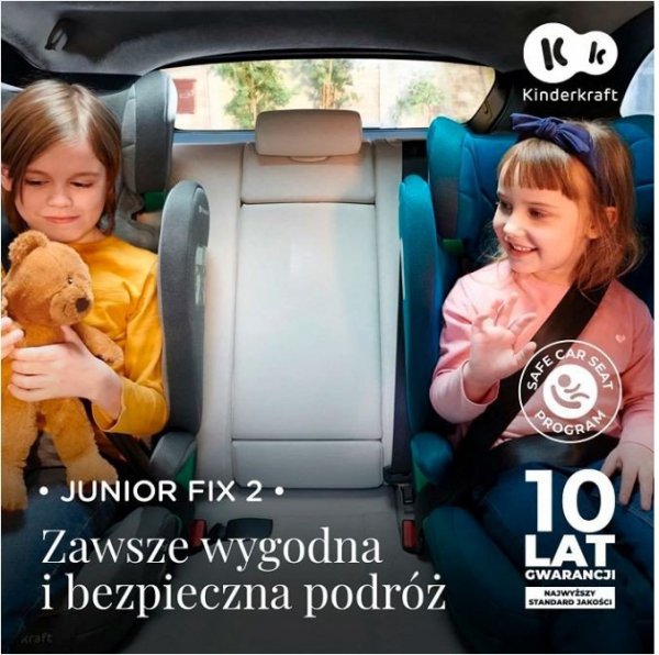 Kinderkraft Fotelik samochodowy JUNIOR FIX 2 i-Size 100-150 cm ROCKET GREY