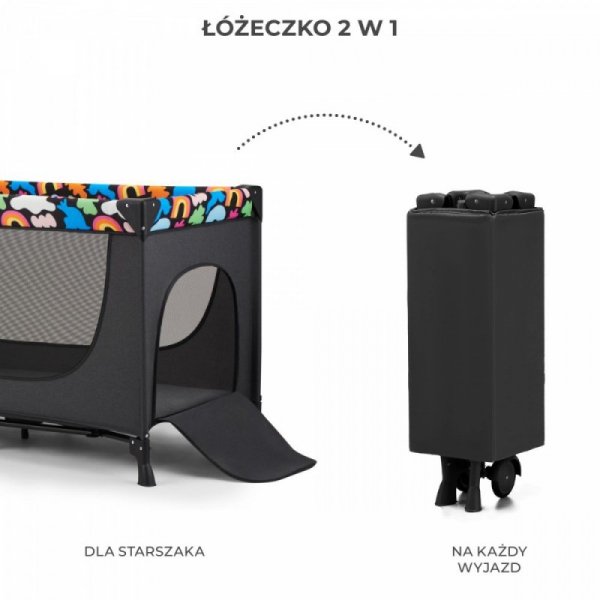 Kinderkraft Łóżeczko turystyczne JOY 2 HAPPY SHAPES