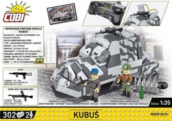 Cobi Klocki Klocki Improwizowany samochód pancerny Kubuś Powstanie Warszawskie