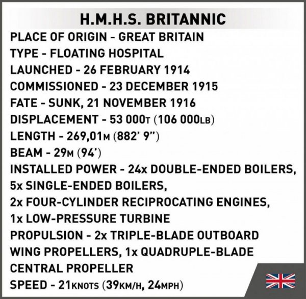 Cobi Klocki Klocki H.M.H.S. Britannic 636 klocków