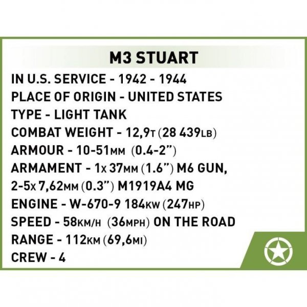 Cobi Klocki Klocki M3 Stuart 511 klocków