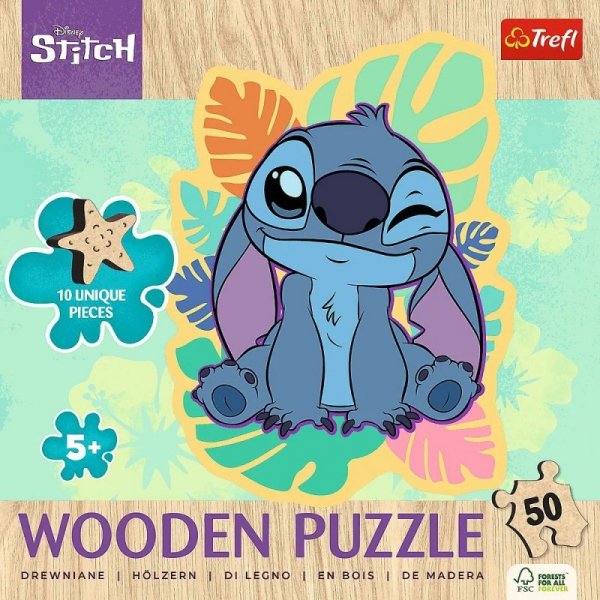 Trefl Puzzle drewniane Wesoły Stitch