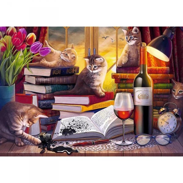 Trefl Puzzle 2000 elementów Koci wieczór