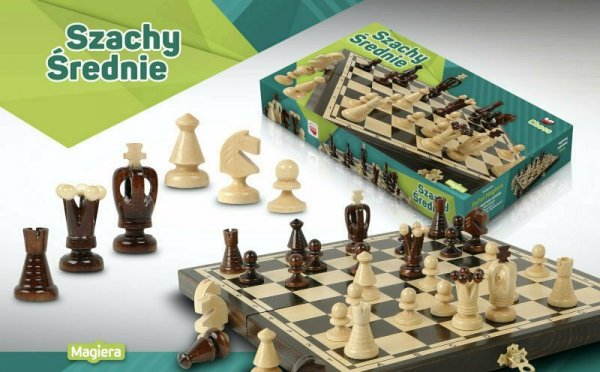PROMO Szachy średnie 31cm. MAGIERA