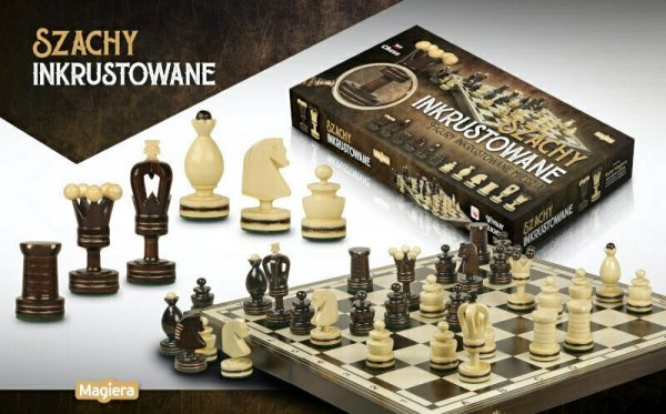 PROMO Szachy inkrustowane MAGIERA