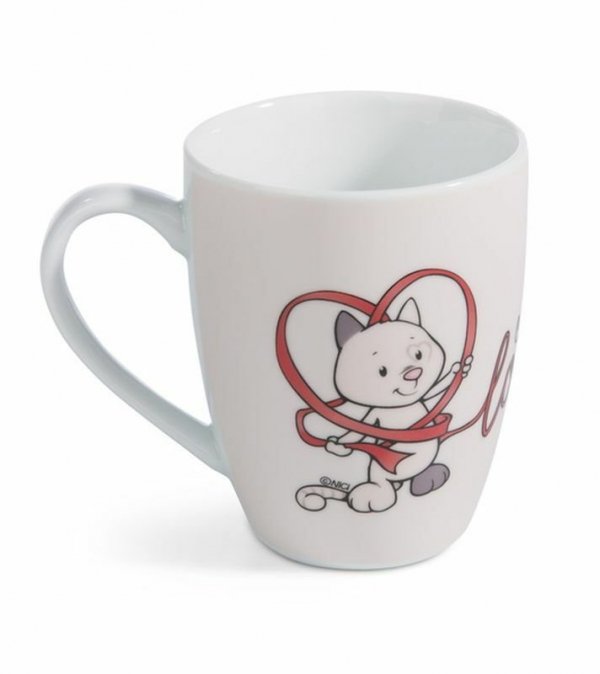 NICI 49419 Kubek porcelanowy Kot Celebrate love 310ml, papierowa banderola
