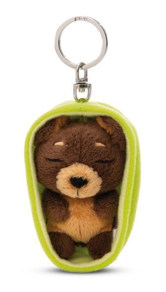 NICI 49990 Brelok Sleeping Pets pies brązowy 8cm, koszyk zielony