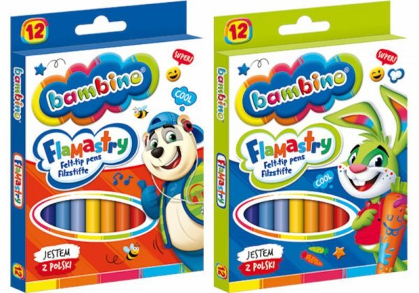 Flamastry 12kol Bambino p10 MAJEWSKI mix cena za 1 szt