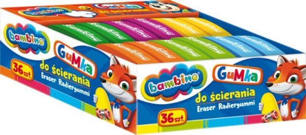 Gumka do ścierania Bambino MAJEWSKI p36, mix cena za 1 szt