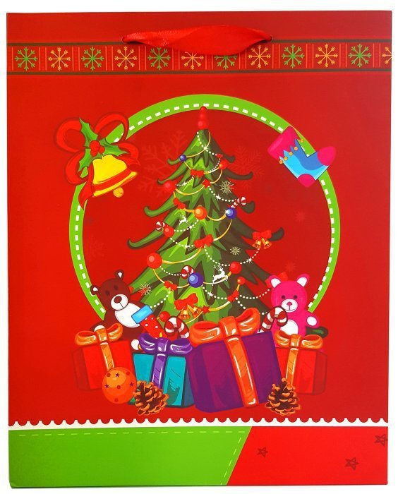 Torebka ozdobna prezentowa świąteczna 3D 1003 SD 30x39x20cm p12, mix cena za 1 szt
