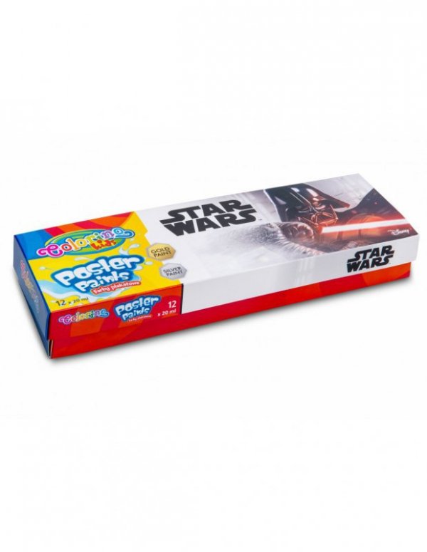 Farby plakatowe 12 kolorów 20ml Colorino Kids Star Wars