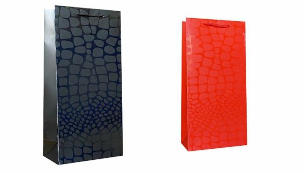 Torebka ozdobna prezentowa butelka 12x35x10cm 152 p12 mix cena za 1 szt