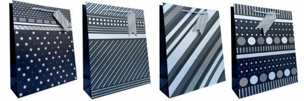 Torebka ozdobna prezentowa JP662C 18x23x10cm mix cena za 1 szt