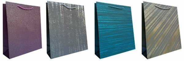 Torebka ozdobna prezentowa 4wz 26x32x10cm JP 3033B mix cena za 1 szt