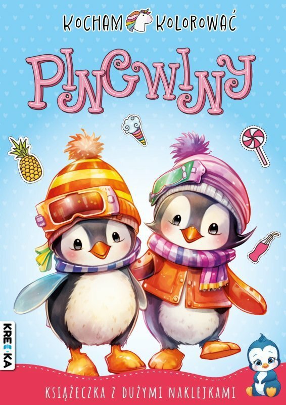Książeczka Kocham kolorować Pingwiny Books and fun