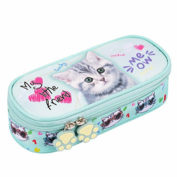 PROMO Piórnik saszetka usztywniona z wewnętrzną klapką ST.RIGHT PCL-01 My Little Friend Mint