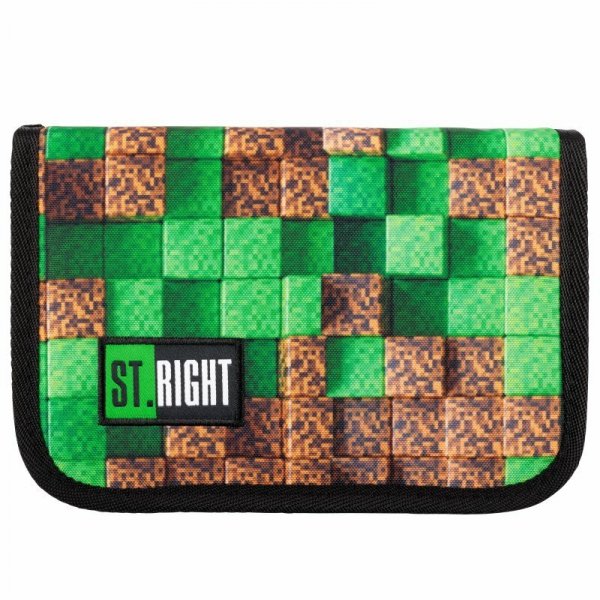 PROMO Piórnik dwuklapkowy bez wyposażenia ST.RIGHT PC-03 Pixel Cubes