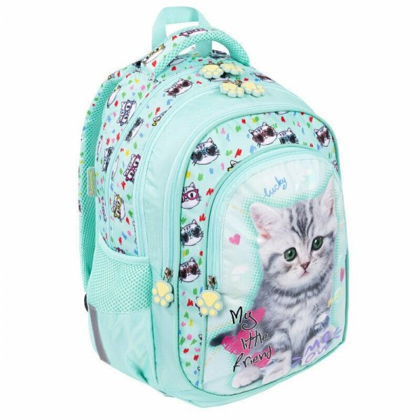 PROMO Plecak 4-komorowy BPL-58 My Little Friend mint Kitty