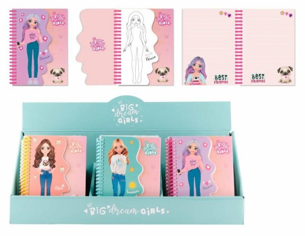 Notes na spirali BDGirls MP p36, mix cena za 1 szt