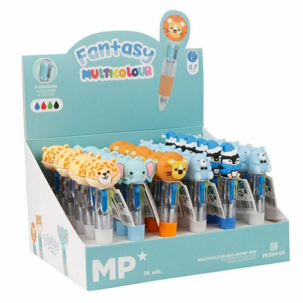 Długopis MINI 4w1 0.7mm Safari / Miś / Pingwin PE354-03 p36 mix cena za 1 szt